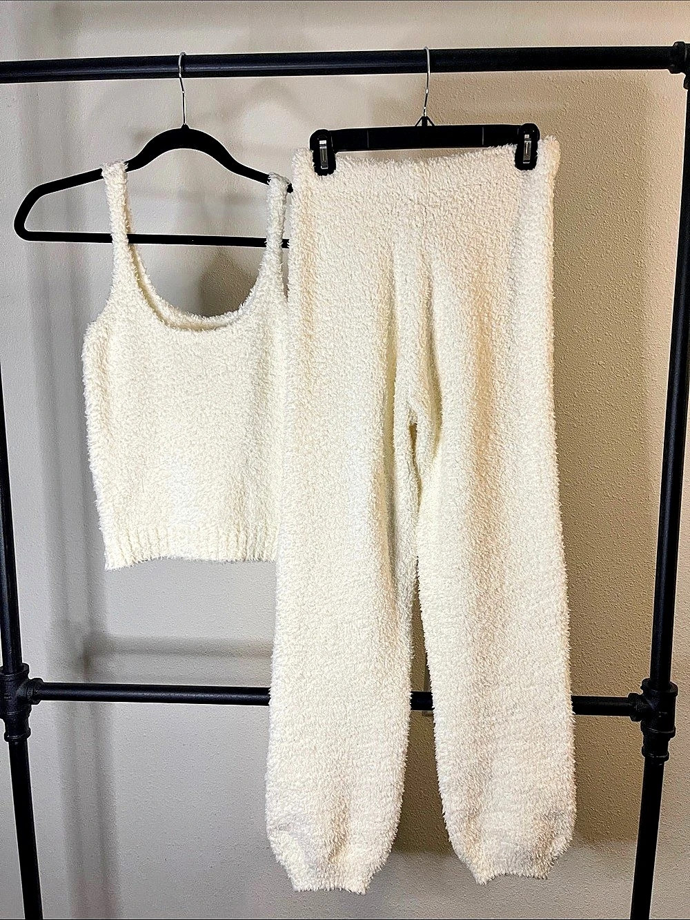 SKIMS Cozy Knit Tank and Pant Set Cream Size S/M